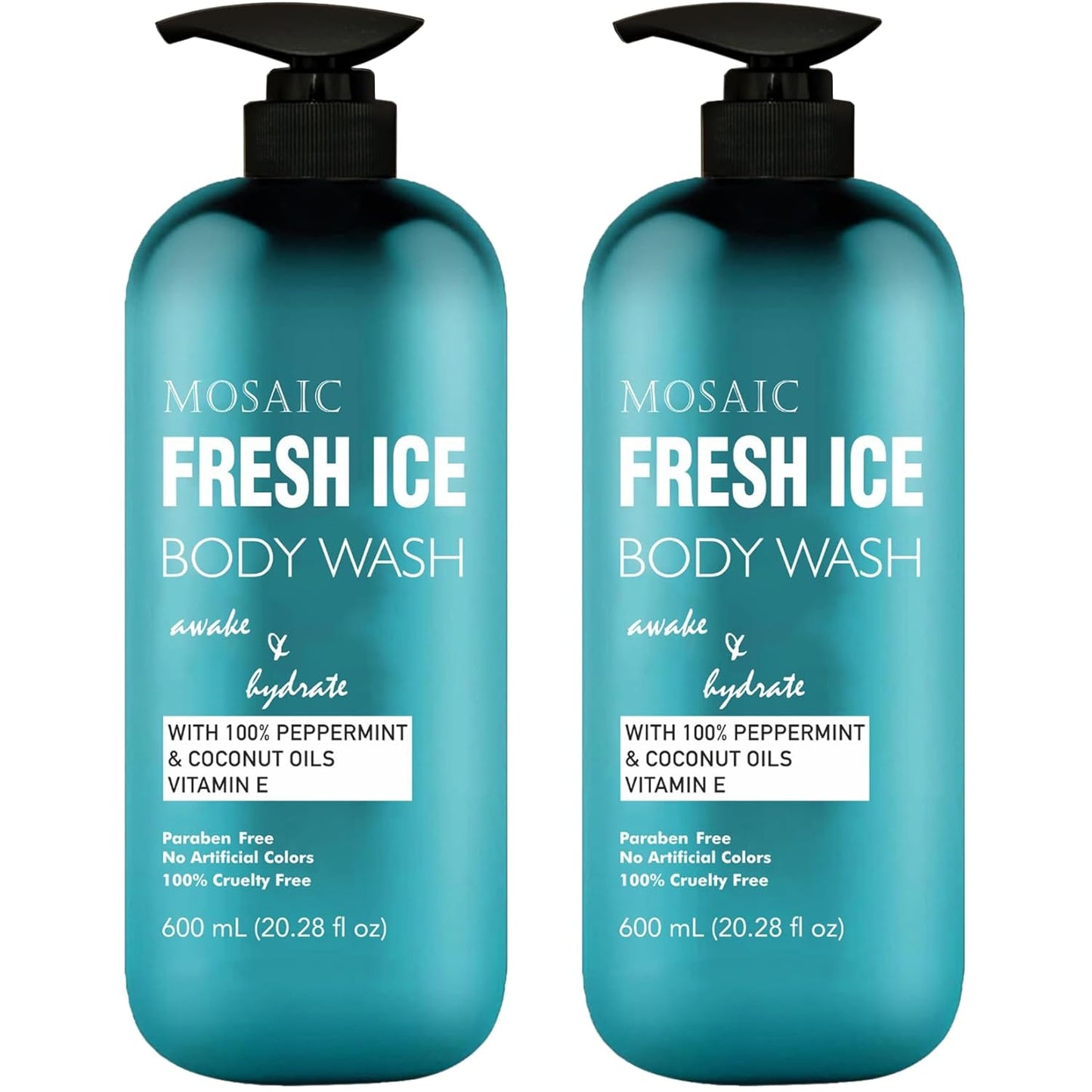 AnatoliaDaphne Fresh Ice Peppermint Body Wash and Shower Gel for MEN with Vitamin E for Jock Itch, Eczema, Ringworm, Body Odor, Body Wash Men with Added Body Oils, LARGE 20.2 FL Oz Bottle