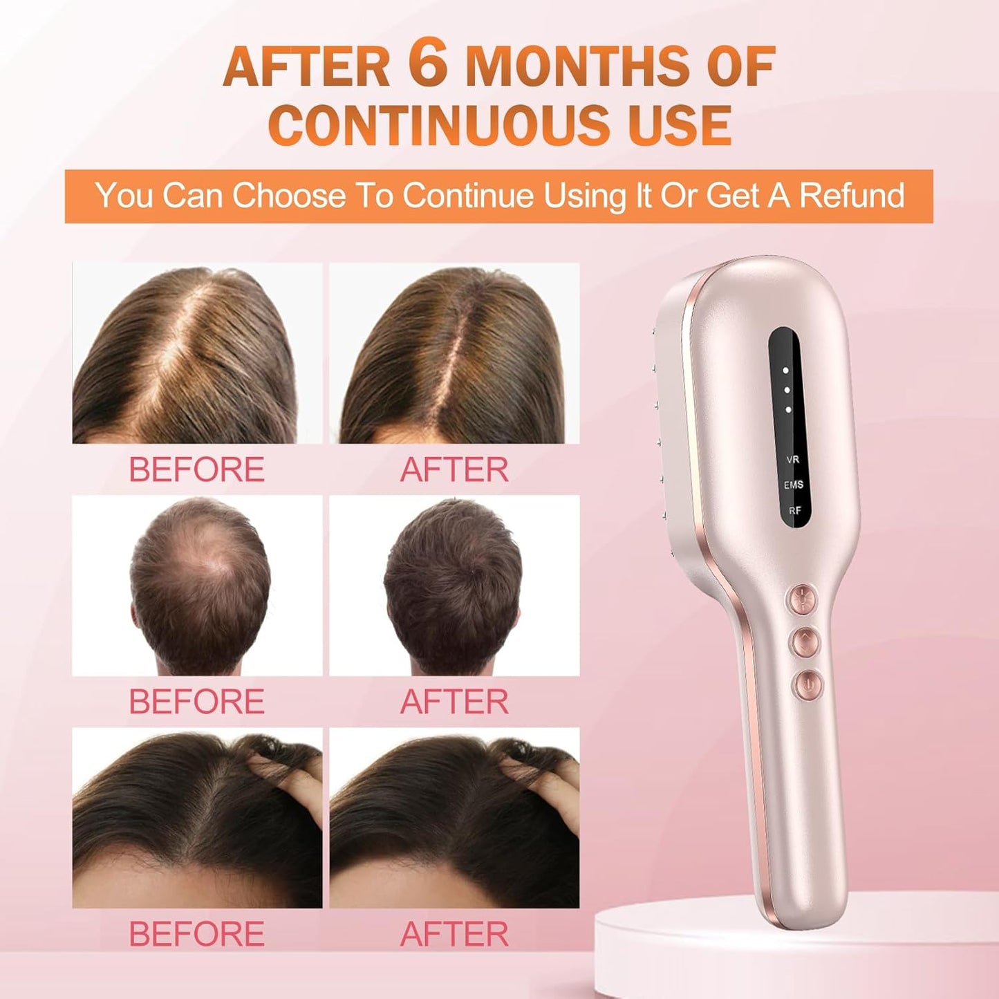 Laser Therapy Hair Growth Comb,FDA Cleared Laser Hair Growth Device Red Light Electric Scalp Massager, promote hair growth in women and men,Red Blue Light