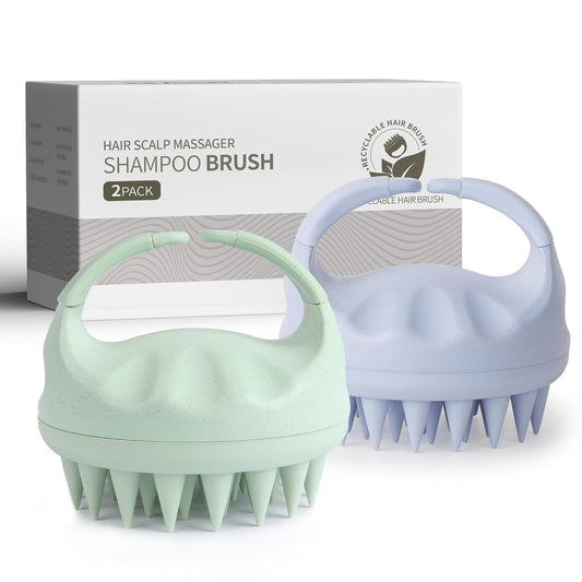 Sndyi 2 PCS Scalp Massager Shampoo Brush, Scalp Scrubber with Soft Silicone Bristles, Scalp Exfoliator for Dandruff Removal, Scalp Massager for Hair Growth, Wet Dry Hair Brush for Scalp Care