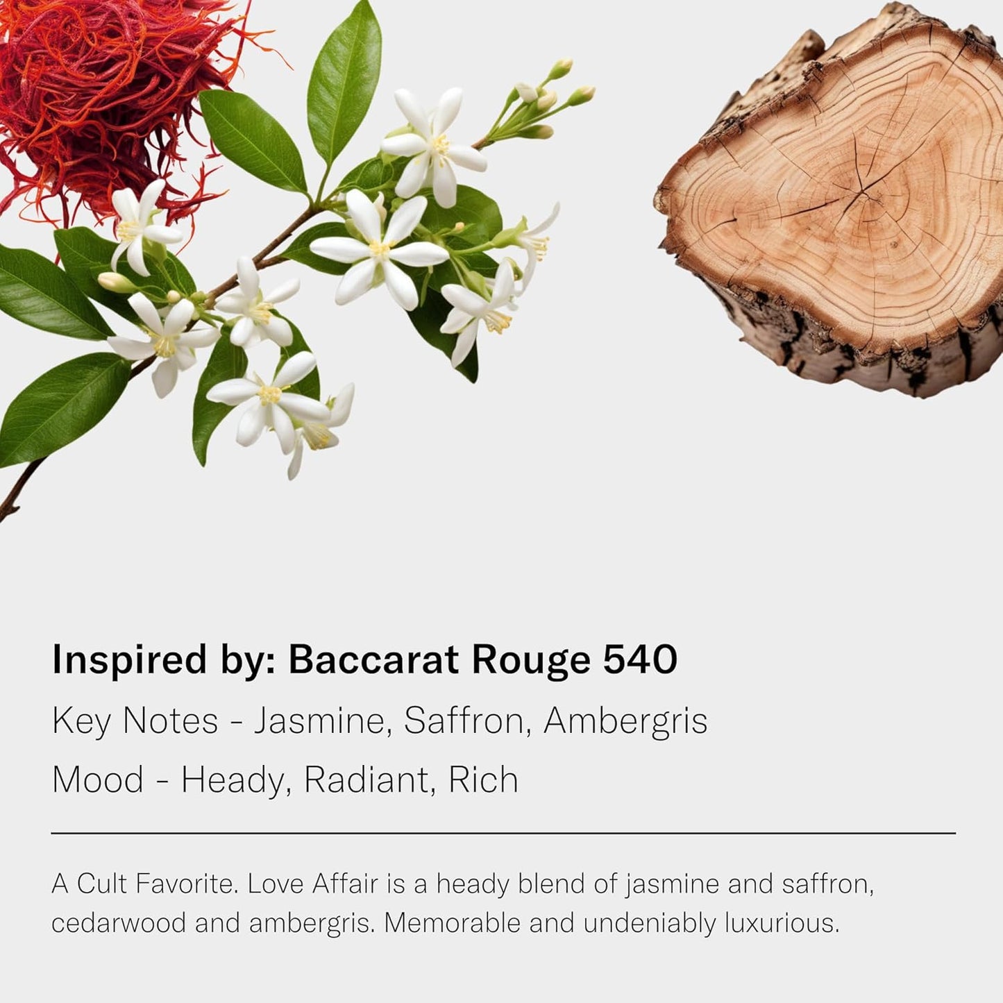 AromaTech Love Affair Aroma Essential Oil Blend: Luxury Hotel Inspired Aromatherapy with Jasmine, Saffron, Cedar & Amber for Ultrasonic Diffusers & Nebulizers - 0.3 fl oz, 10 mL