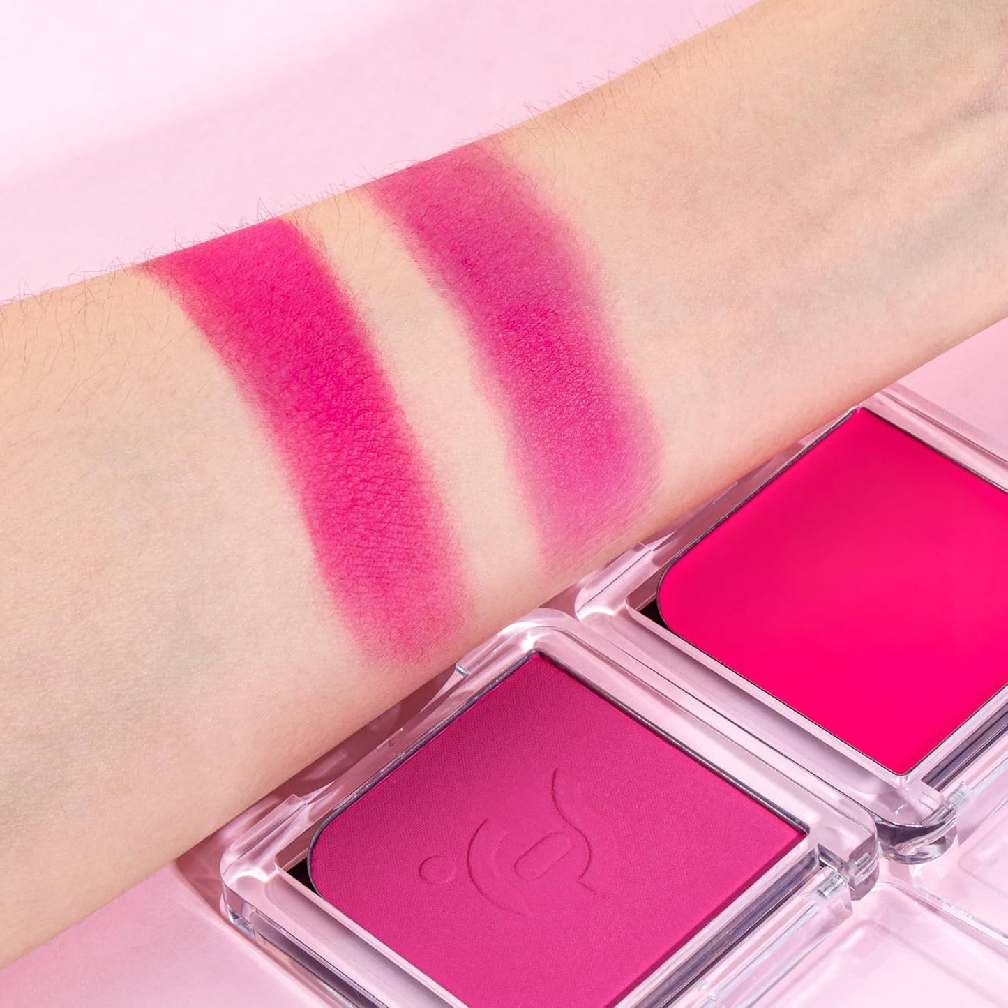 Blush Palette Duo – Cream & Powder Blush Set in Rose Red, Highly Pigmented & Blendable, Long-Wearing & Moisturizing, Skin-Friendly & Magnetic Pan, for Cheeks, Eyes & Lips (2Pack,Berry Bliss)