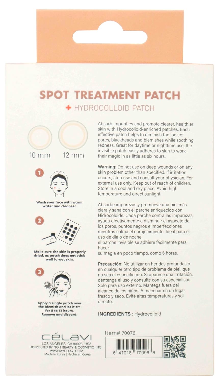 Celavi Acne Spot Treatment Hydrocolloid Patch (48 Count)