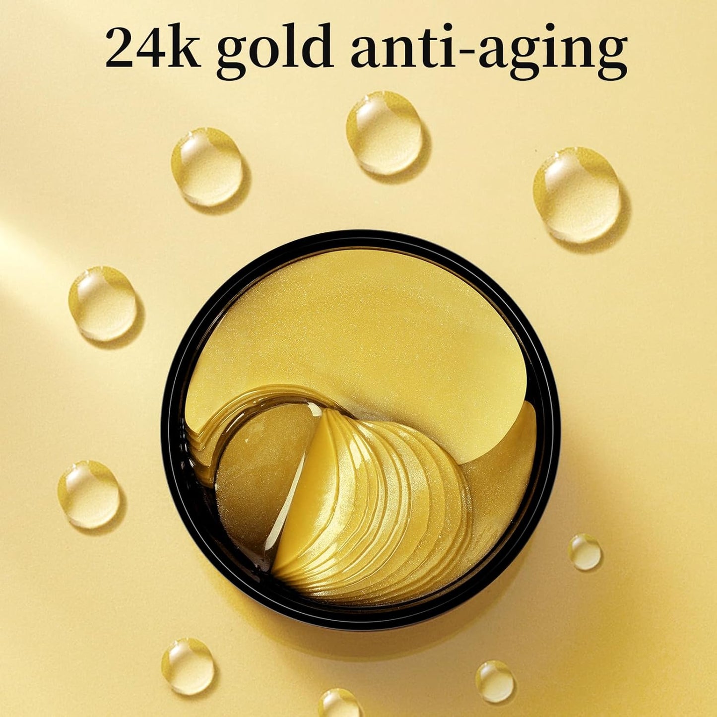 Under Eye patches (64 pcs)-24K Gold Eye Mask with Hyaluronic Acid, Cooling Eye Care for Puffy Eyes & Dark Circles Treatments,Reduce Under Eye Bags and Smooth Wrinkles