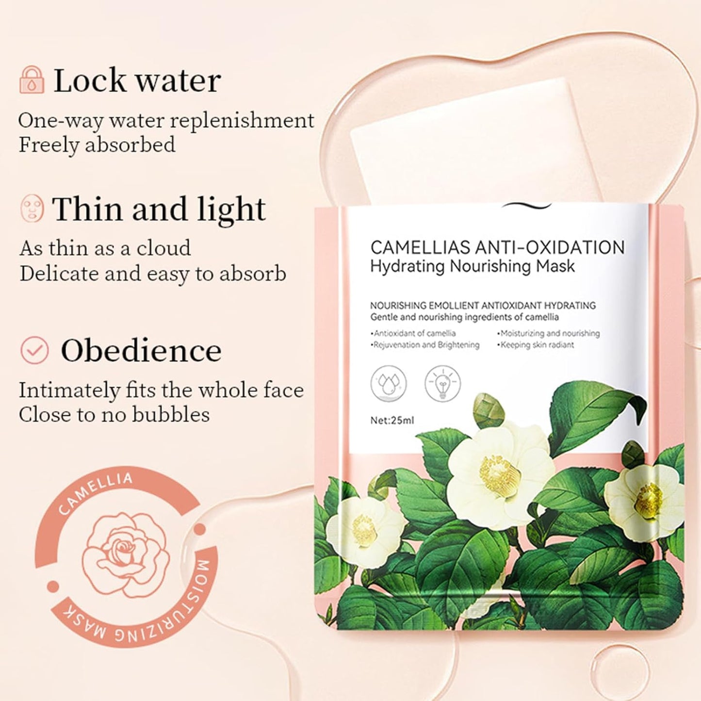 Camellia Extract Skin Care Sets, Skin Care Gift Set for Women Girls, Face Skin Care Routine Kit for Women, 5Pcs Skin Care Products Set with Cleanser,Mask, Face Serum