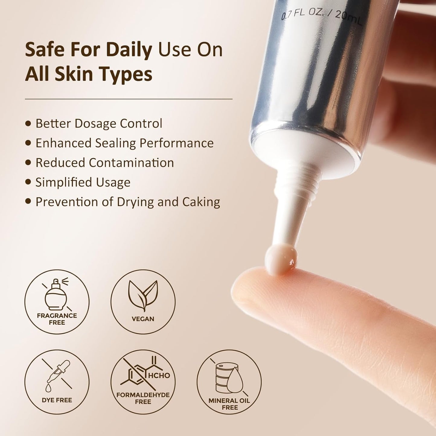 Caffeine Eye Cream with Niacinamide, Hyaluronic Acid, Vitamin E & Peptides - Under Eye Serum for Puffiness and Dark Circles, 0.7 Fl Oz (Pack of 2)