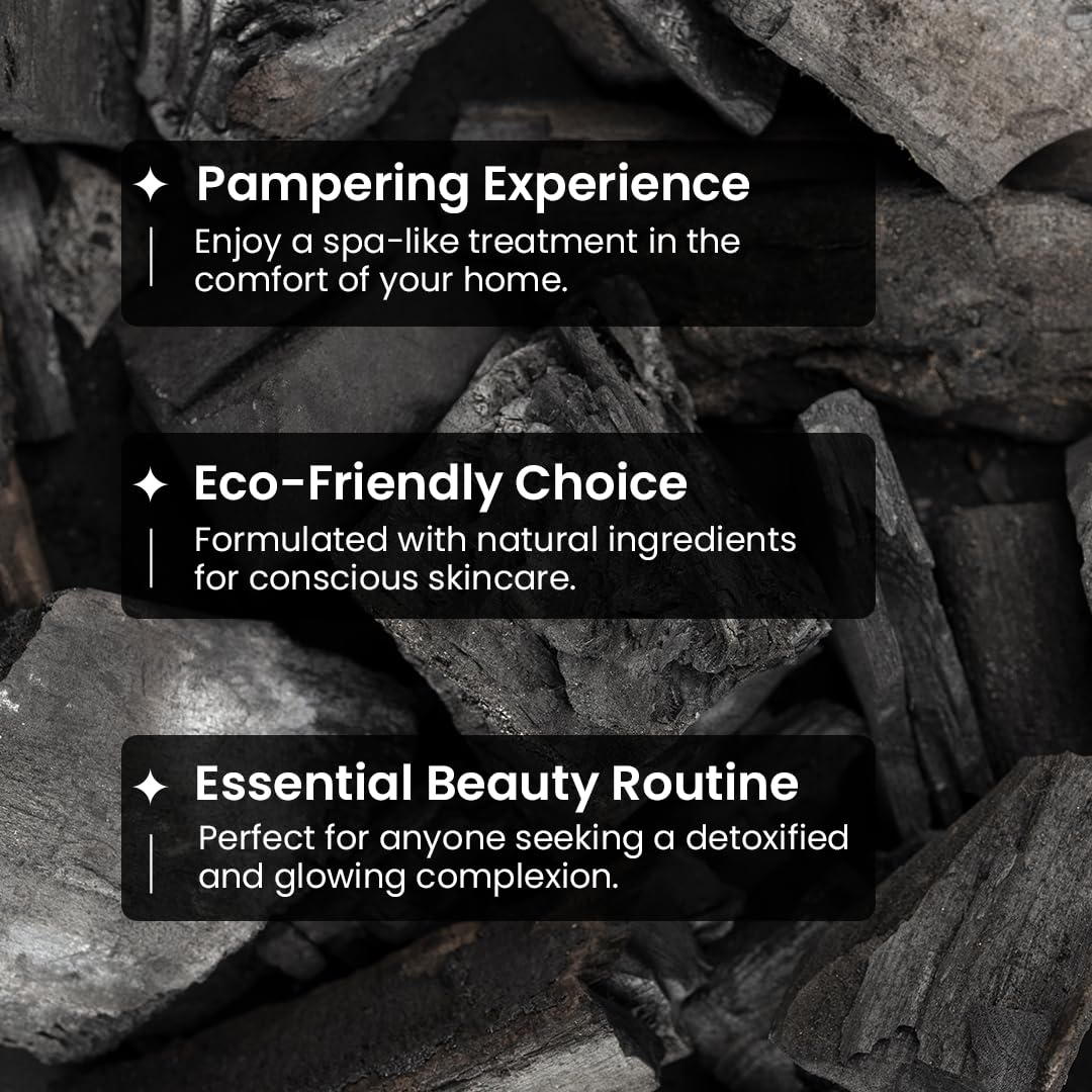 DetoxGlow Charcoal Clay Face Mask – With Kaolin, Activated Charcoal, Glycolic Acid & Niacinamide | Deep Pore Cleansing, Oil Control & Purifying Clay Mask for Men & Women - 3.38 Oz