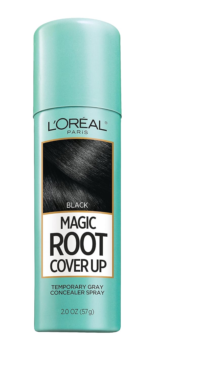 L'Oreal Paris Magic Root Cover Up Gray Concealer Spray Black 2 oz.(Packaging May Vary)