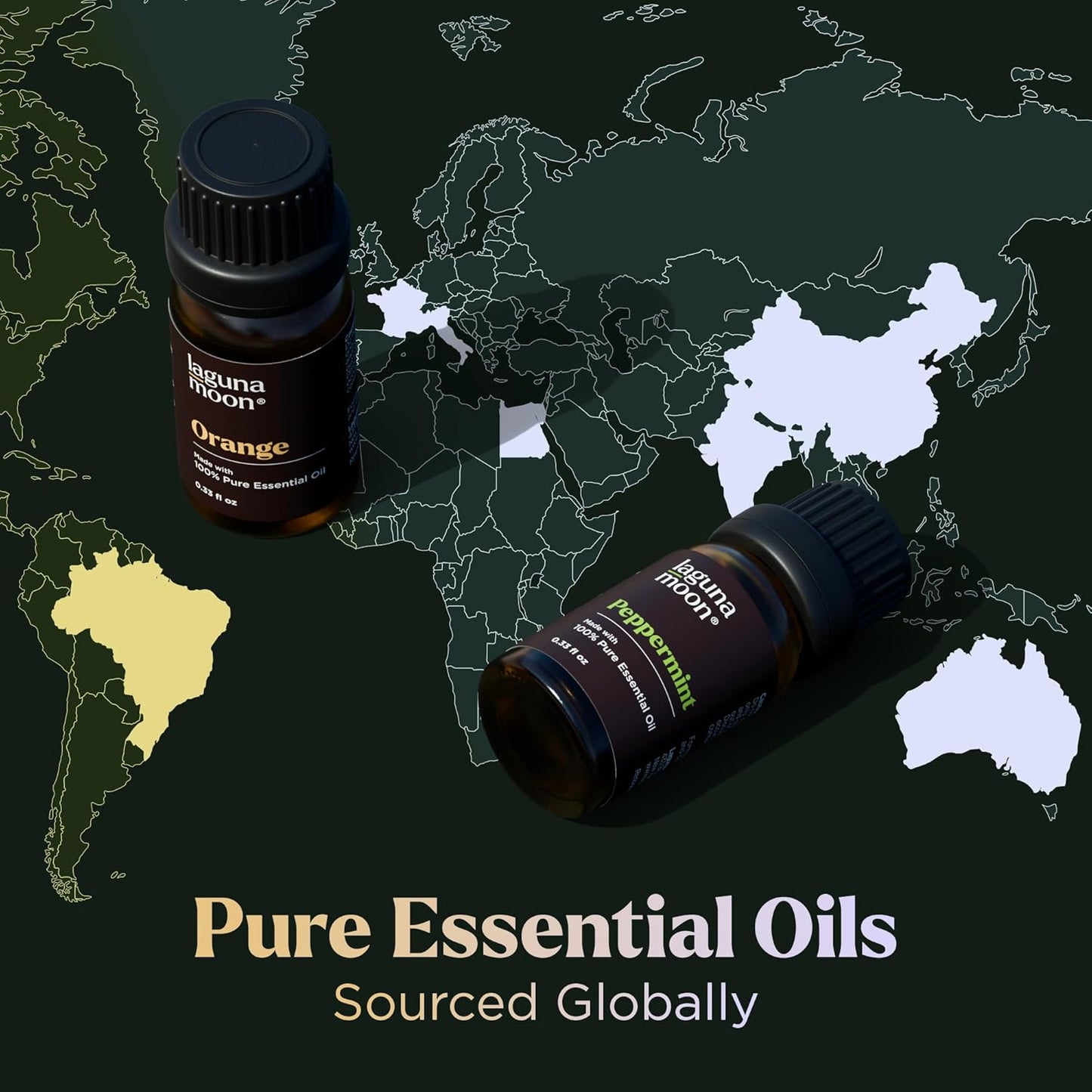 Lagunamoon Essential Oils Set, Top 20 Gift Set Oils for Diffusers, Humidifiers, Aromatherapy, Candle Making Scents, Cars & Home Products, Peppermint, Tea Tree, Lavender, Eucalyptus, Lemongrass (10mL)