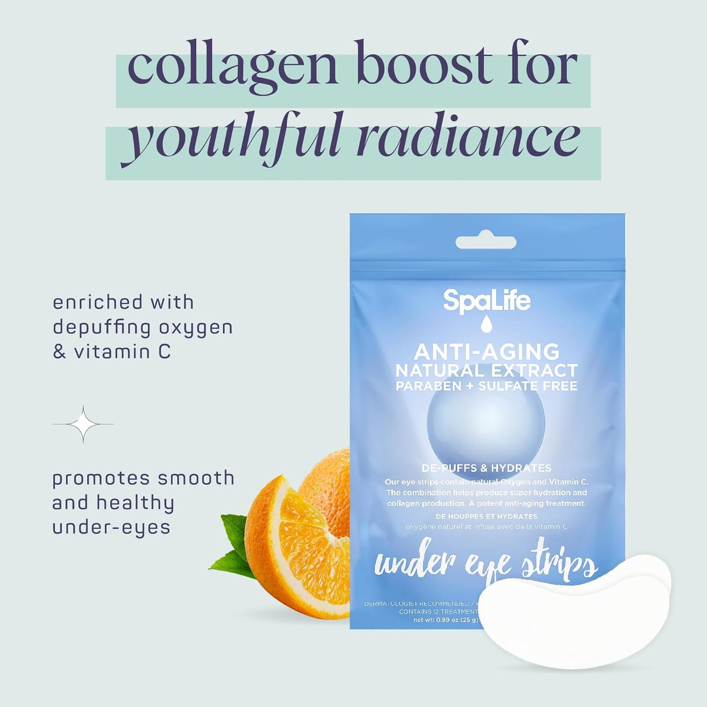 SpaLife Anti-Aging Under Eye Strips Reduce Dark Circles, Wrinkles and Fine Lines (48 Treatment Combo)