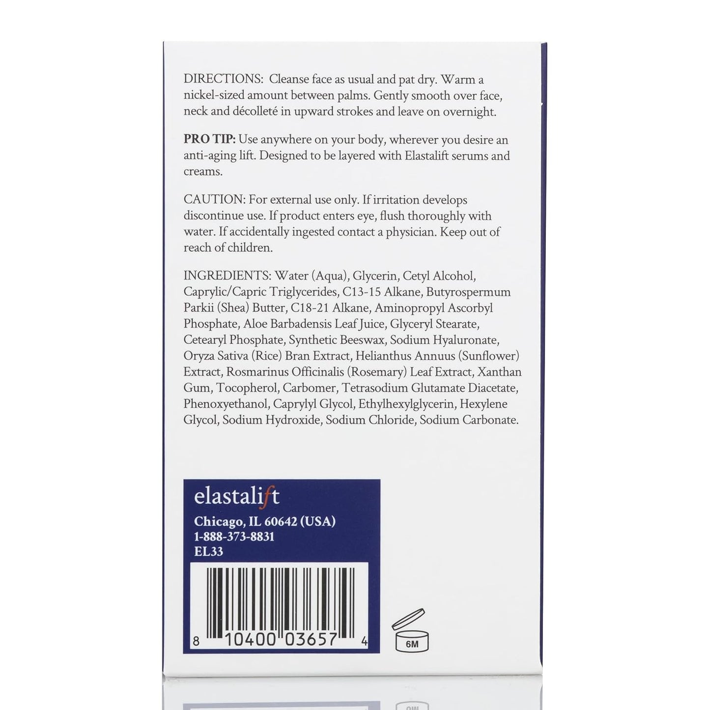 Elastalift Renewing Night Cream | Brightening Vitamin C Cream + Hyaluronic Acid Moisturizer For Face | Oil-Free Overnight Correcting Facial Treatment Night Lotion | Skin Care Face Cream, 1.75 Fl Oz