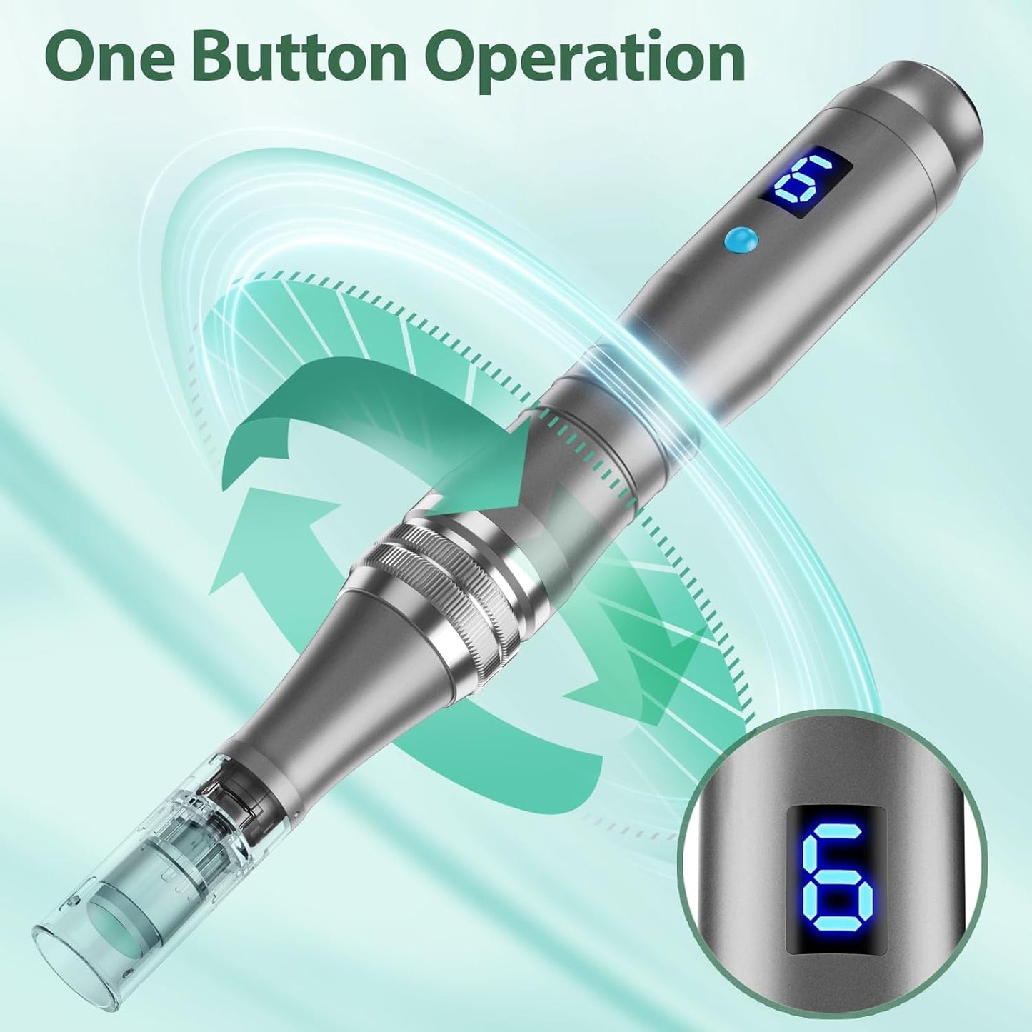 DermaStamp System 0.25mm, Microneedling Stamp Pen, Derma Stamp Pen, Derma Roller Alternative, Microneedle Micro Needle Skin Care for Men Women