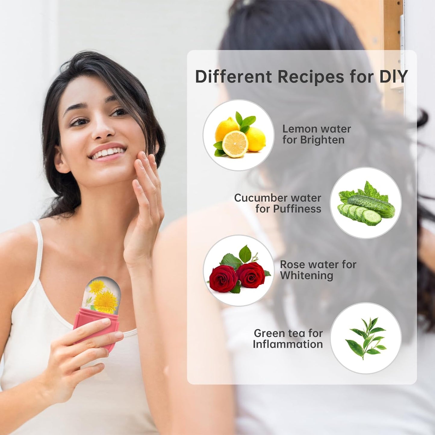 Coquette Ice Roller for Face and Eye, Ice Face Roller, Aesthetic Skin Care Tools Gifts for Women Cute Preppy Stuff,Silicone Ice Mold for Beauty(Pink)