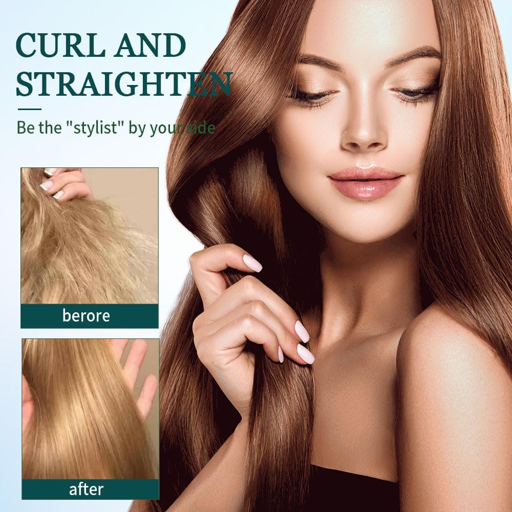 2025 New Mini Dual-Purpose Curling Iron, 2-in-1 Curling Wand Flat Iron Hair Straightener, Travel Curling Iron for All Hair Types (Pink)