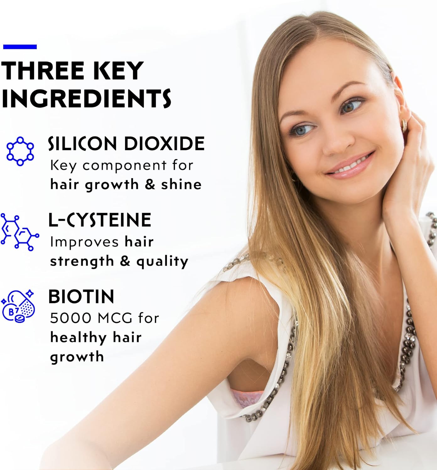 Elon Matrix 5000 - Biotin 5000mcg Vitamins for Hair Growth w/Extended Release - Promotes Healthy & Strong Hair & Nails - (60 Day Supply)