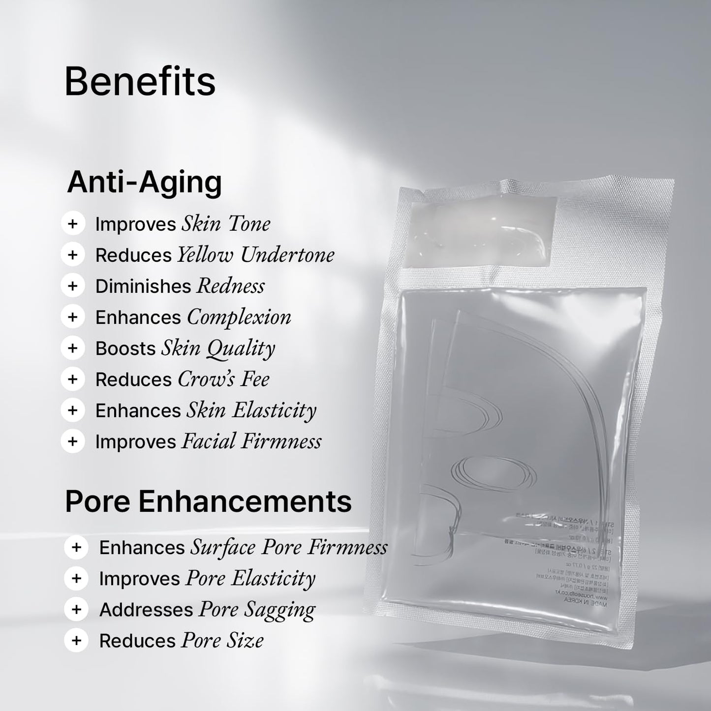 House of B Glow Glutathione 2-Step Face Film Set for Wrinkle Reduction & Skin Tone Enhancement, Shine Your Light with Korean Mask