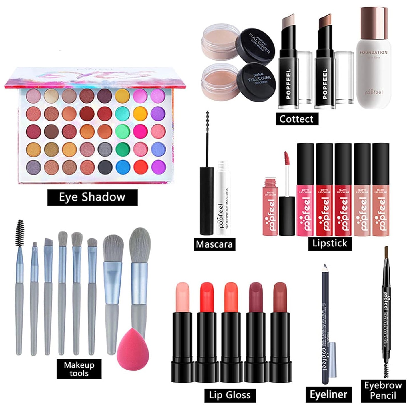 Professional Makeup Kit for Women Full Kit, Makeup Set Cosmetic Make Up Kit with Makeup Bag Include Eyeshadow Palette Makeup Brushes Set Lipstick Lip Gloss Foundation Concealer