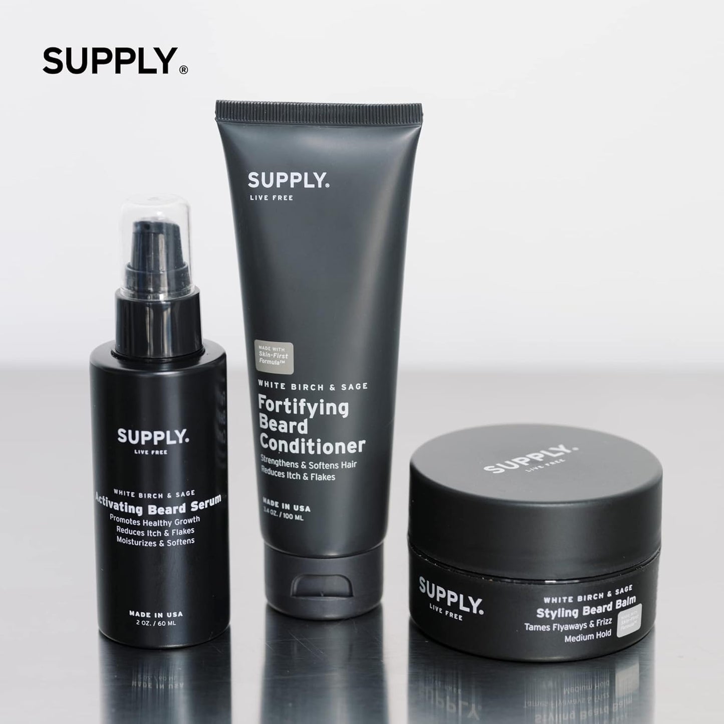 Supply Fortifying Beard Conditioner – Fast-Absorbing, Plant-Based Formula to Soften, Strengthen & Nourish Beard and Skin – Supports a Healthier, Softer Beard – 3.4oz