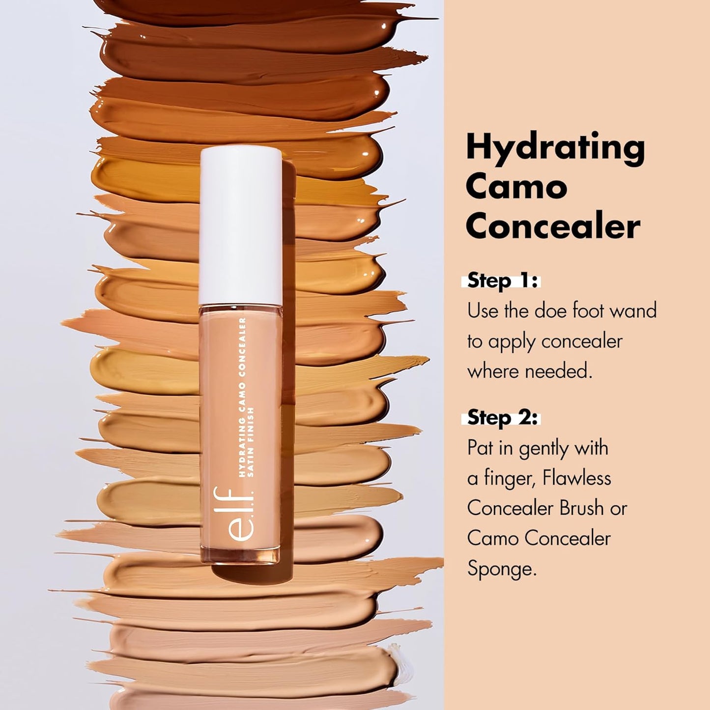 e.l.f. Hydrating Camo Concealer, Covers Blemishes & Under-Eye Circles, Full-Coverage & Delivers A Satin Finish, Vegan & Cruelty-Free, Deep Olive