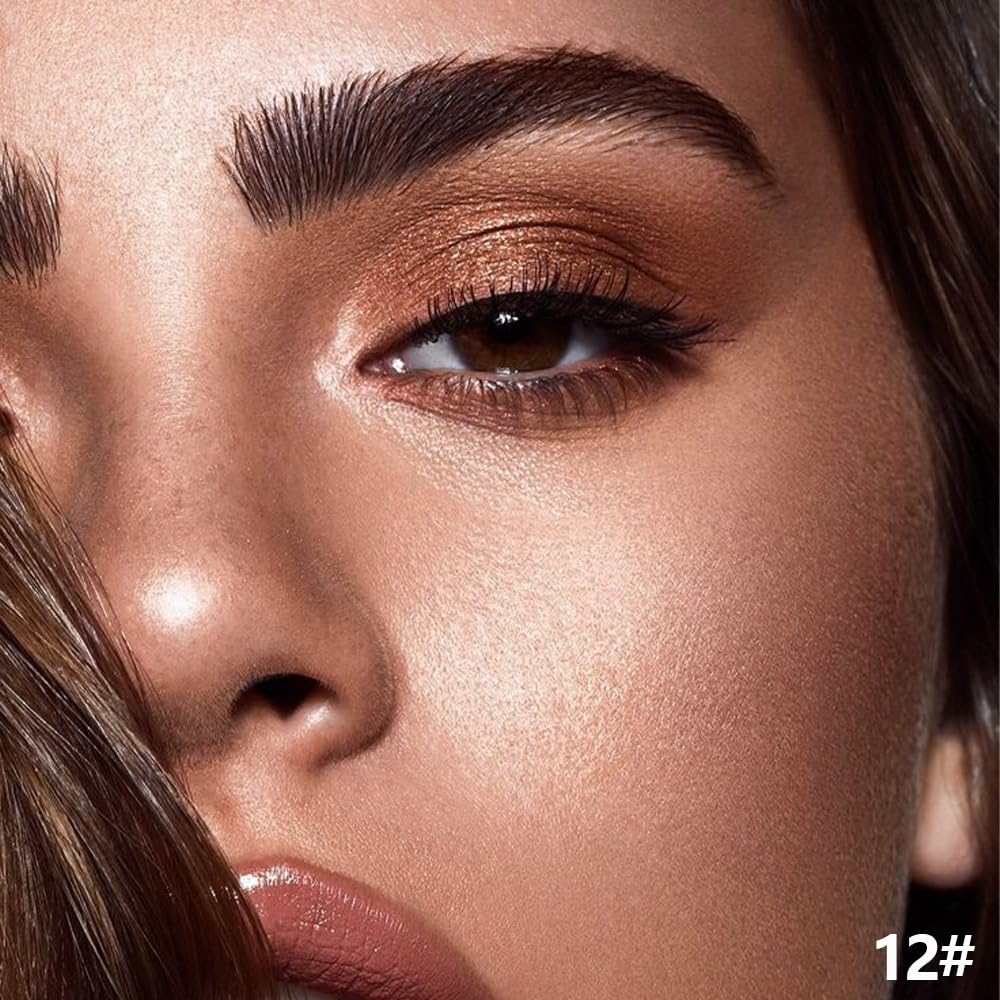 Rosy Brown Shimmer Cream Eye Shadow Stick Makeup for Women, Rosy Brown Shimmer Matte Eye Shadow Brightener Stick for Eyes, Waterproof Eyeshadow Pencil Applicator Blendable for Eye Highlight 12