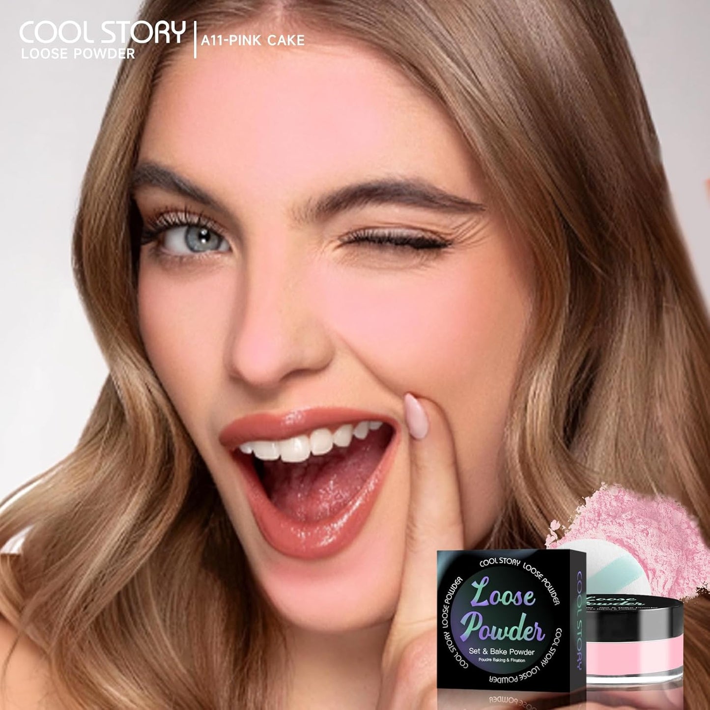 Loose Setting Powder, Bake Makeup Powder Full Coverage Matte Finish (Cakea, 6g/O.21oz)