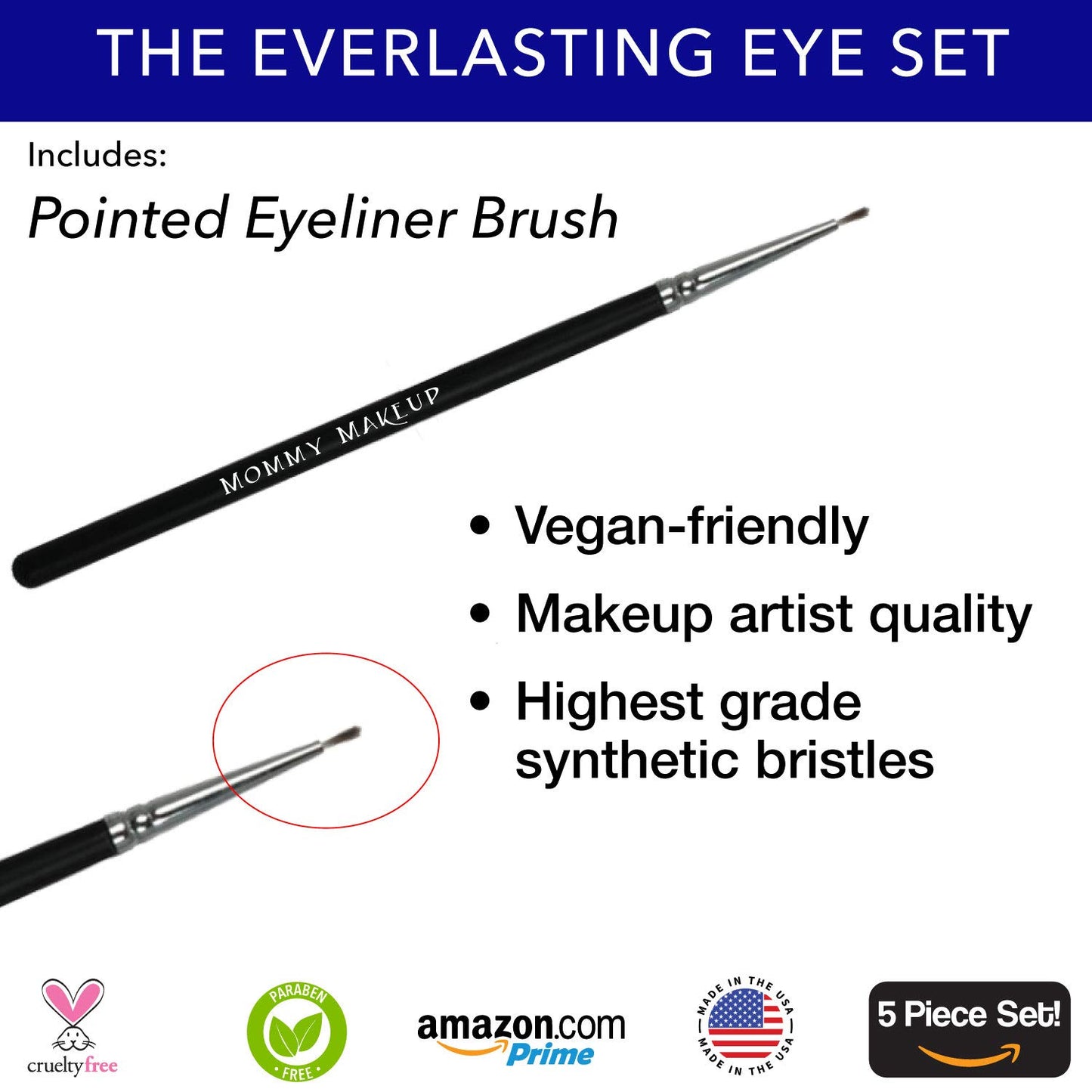 The Everlasting Eye 5 Piece Waterproof Makeup Set. Gel Eyeliner, Creme Eyeshadow, 2 brushes and Mesh Bag. Paraben-free, Talc-free, Cruelty-free. Golden Caramel/Chocolate Kiss 1502