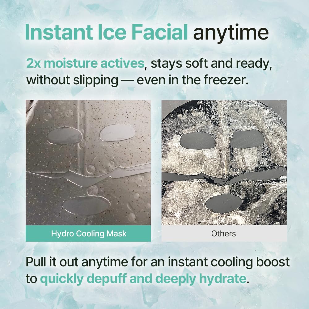 NDP Collagen Cica Cooling Hydro Mask – World’s First Freeze-Ready Hydrogel Face Mask with 55,000Da Vegan Collagen, Real Mugwort & Centella – Korean Mask for Sensitive Skin, 36g x 4ea