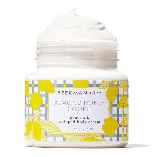 Beekman 1802 Almond Honey Cookie Whipped Body Cream - 8 oz - Moisturizes, Soothes & Softens - With Coconut Oil and Mango Seed Butter - No Irritation - Good for Sensitive Skin