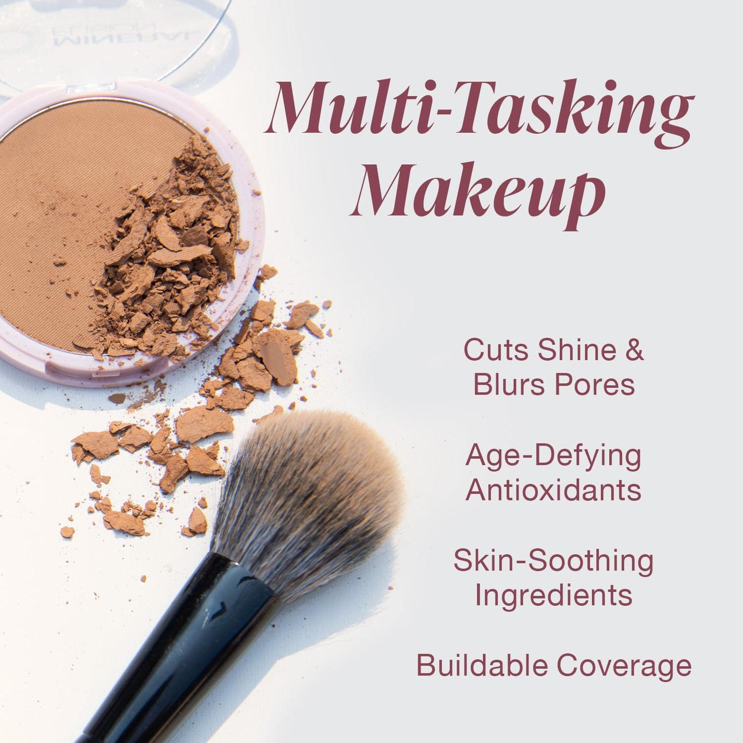 Mineral Fusion Pressed Powder Foundation, Olive 3 - Med Skin w/Greenish Undertones, Age Defying Foundation Makeup with Matte Finish, Talc Free Face Powder, Hypoallergenic, Cruelty-Free, 0.32 Oz