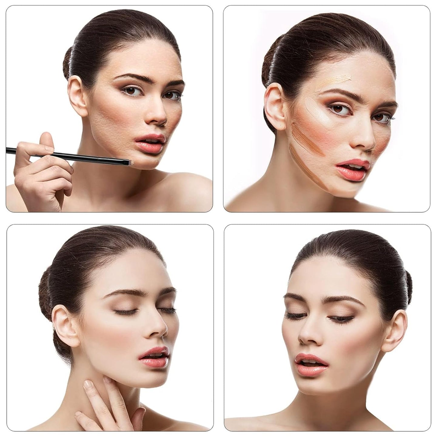 Color Correcting Concealer Palette, Bestauty 15 Colors Multi-Use Concealer Highlighting Makeup Kit with Sponge Puff Oval & Makeup Brush