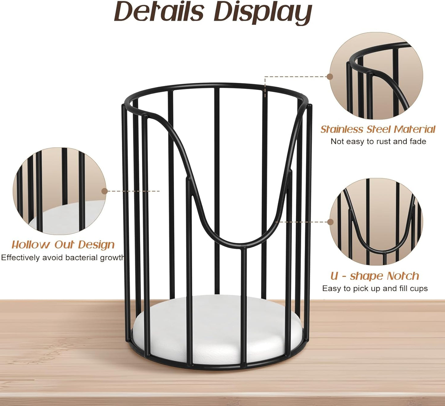 Luxspire Bathroom Cup Dispenser, 3-5oz Dixie Cup Dispenser, Metal Dixie Cup Holder, Disposable Paper Cup Holder for Bathroom, Cotton Pad Holder, Guest Bathroom Essentials, Black