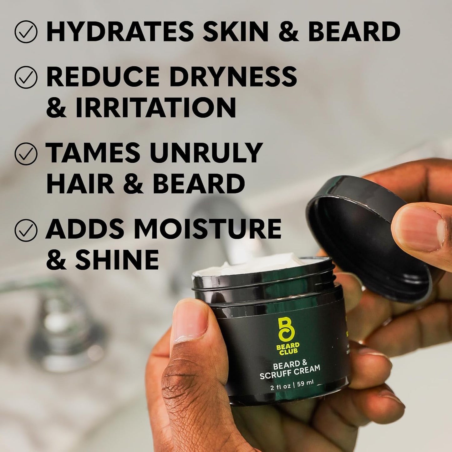 The Beard Club Biotin Beard Cream - Moisturizing and Hydrating Shea Beard Butter for Healthier Facial Hair & Skin