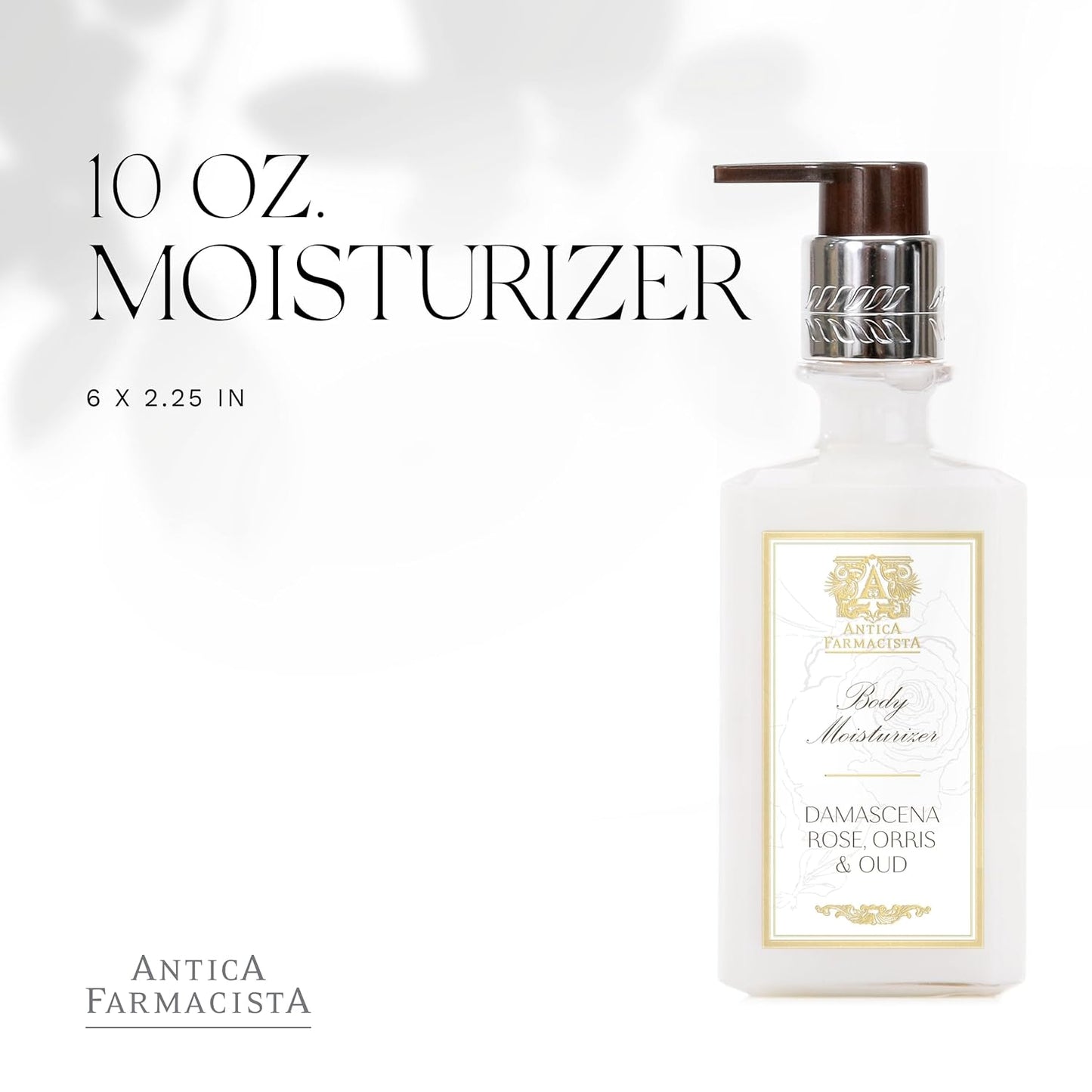 Antica Farmacista Body Moisturizer - Moisturizing Scented Lotion - Premium Body Moisturizer - Luxury Gift for Women & Men - Hand & Skin Hydration - Damascena Rose, Orris and Oud, 10 Fl Oz