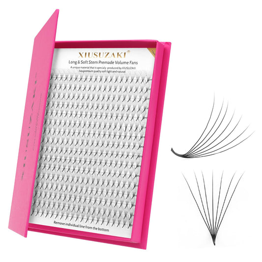 Premade Fans Eyelash Extensions 7D Volume Lash Extensions 0.07 Thickness Eyelash Extension D Curl Premade Lash Fans Mix 9-16mm Fluffy Soft Handmade Lash Fan Eyelashes(7D-0.07-D,9-16mm)