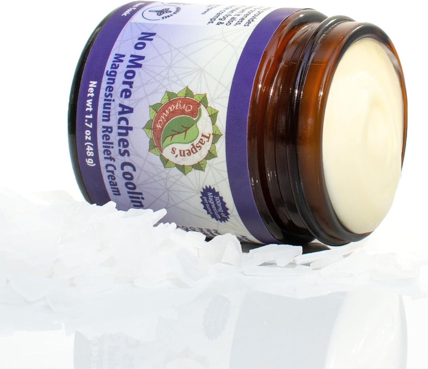 Taspen's Organics Magnesium No More Aches Cooling Cream - Muscle Relief- Sore Muscles & Post-Workout Recovery - Natural Comfort for Tension & Cramps - Made in USA (1.7 oz)