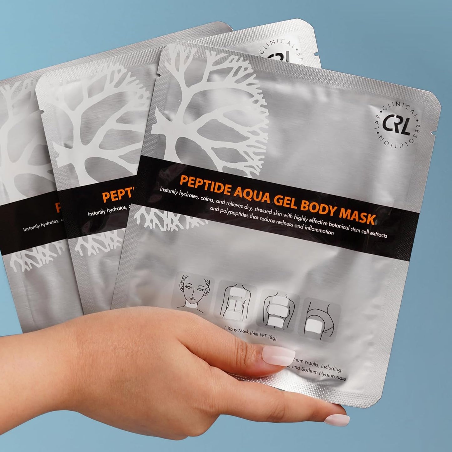 Clinical Resolution Peptide Aqua Gel Mask Instant Hydration, Soothing, Cooling Post-Treatment & Microneedling Relief, 25 Single-Use Masks (5 Boxes, 5 per Box)