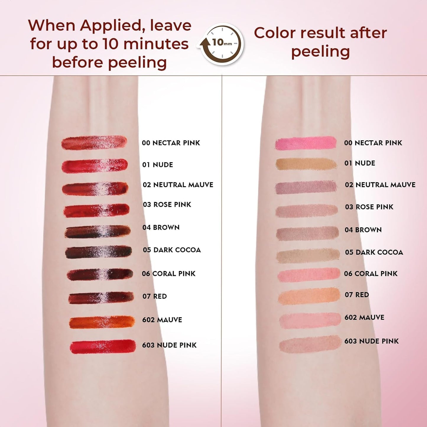 Lip Liner Stain Peel Off with Tweezer, Long Lasting Matte Lip Tattoo, Highly Pigmented Color Lip Makeup, Waterproof, Transfer-proof Lipstain for Women, Nude Pink