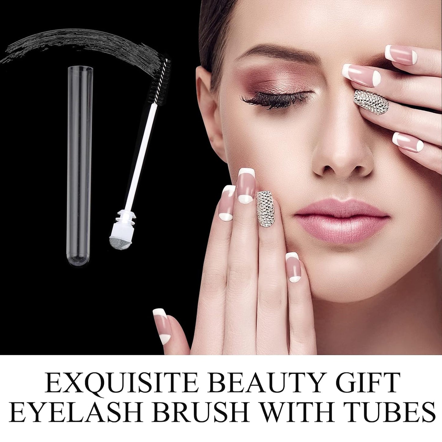 20 Pieces Disposable Mascara Brushes Eyelash Brush Lash Wand Diamond Mascara Wands with Tube Makeup Tool Lash Spoolies Sanitary Brushes Lash Extension Supplies (tube sky black 20)