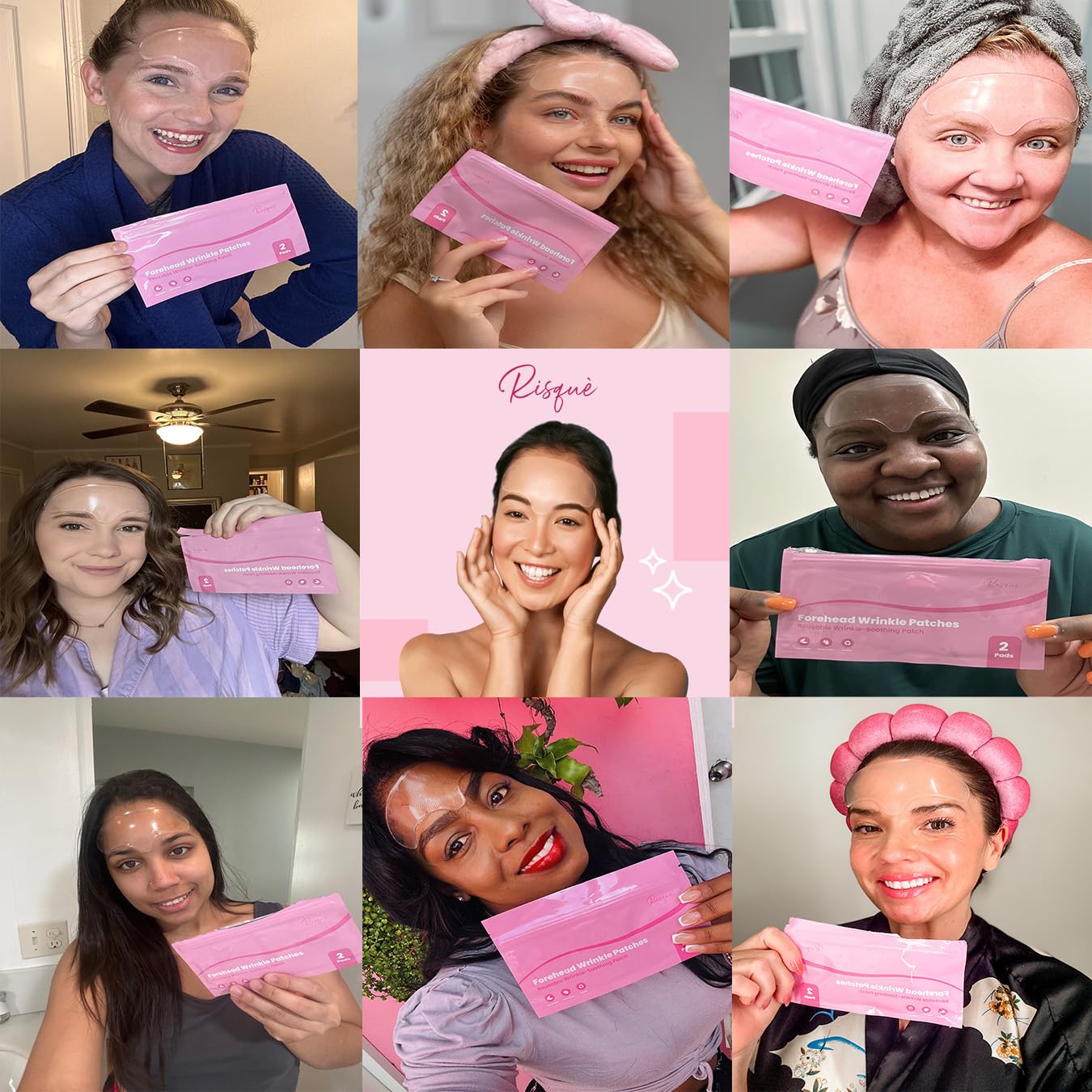 Reusable Forehead Wrinkle Patches | Forehead Wrinkles Treatment | Patches For Wrinkles | Non Invasive Reusable Wrinkle Smoothers | Works Great with an Eye Wrinkle Patches Kit and Face Tape | 2 Patches