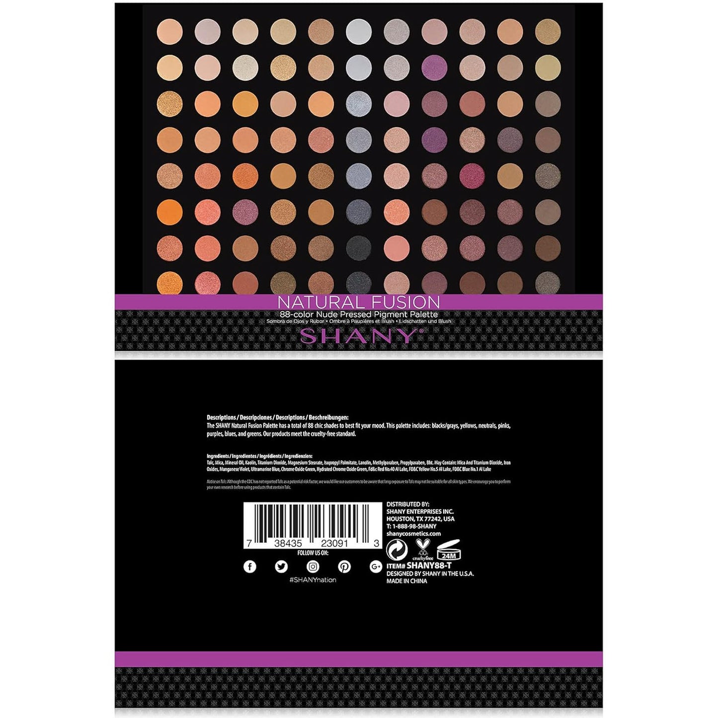 SHANY Natural Fusion Eyeshadow Makeup Palette - 88 Color Highly Pigmented Blendable Natural Color Matte Eye shadow Palette - Nude