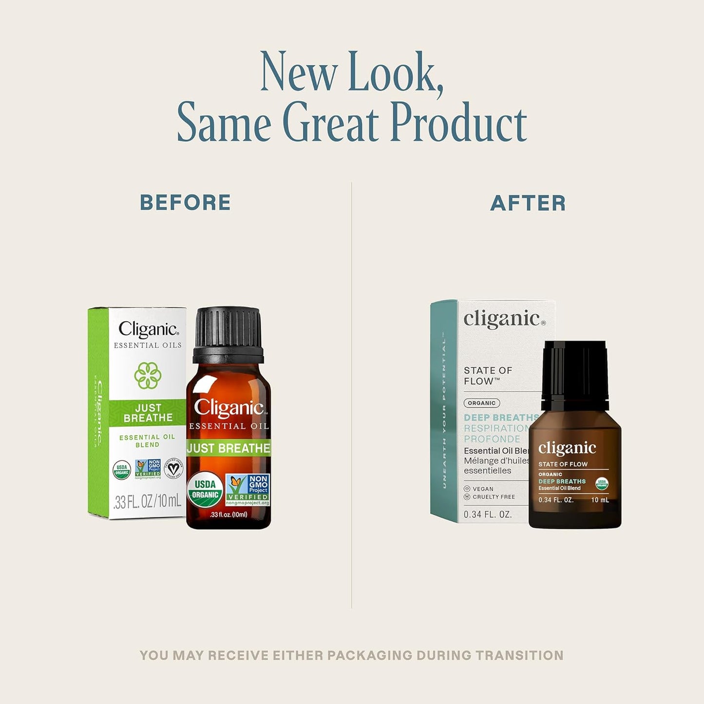 Cliganic Organic Essential Oils Blend - Deep Breaths - State of Flow (Packaging May Vary)