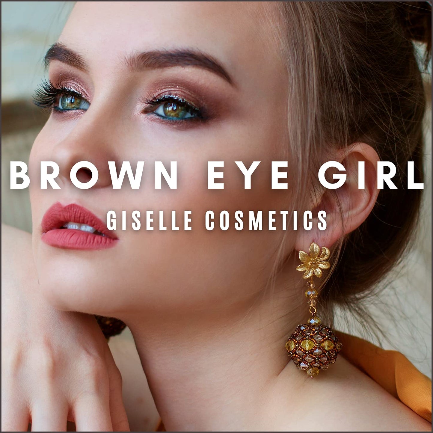 Brown Eyed Girl Loose Mineral Eye Shadow Makeup - Organic, Non-Toxic Glitter Eyeshadow, Loose Powder, Nude Eyeshadow Palette, Copper, Black Shimmer, Light Pink, Bronze