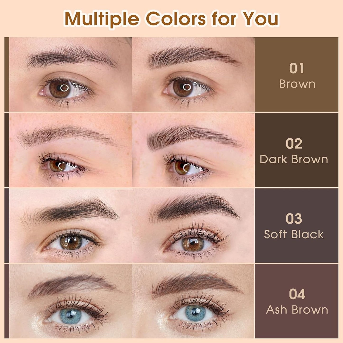 Microblading Brow-Fection Brow Eyebrow Pencil – Angled Brush Tip, Wild Natural Hair-Like Strokes, Patented Design, Long-Lasting & Smudge-Proof, for Beginners & Pros(01 Brown）