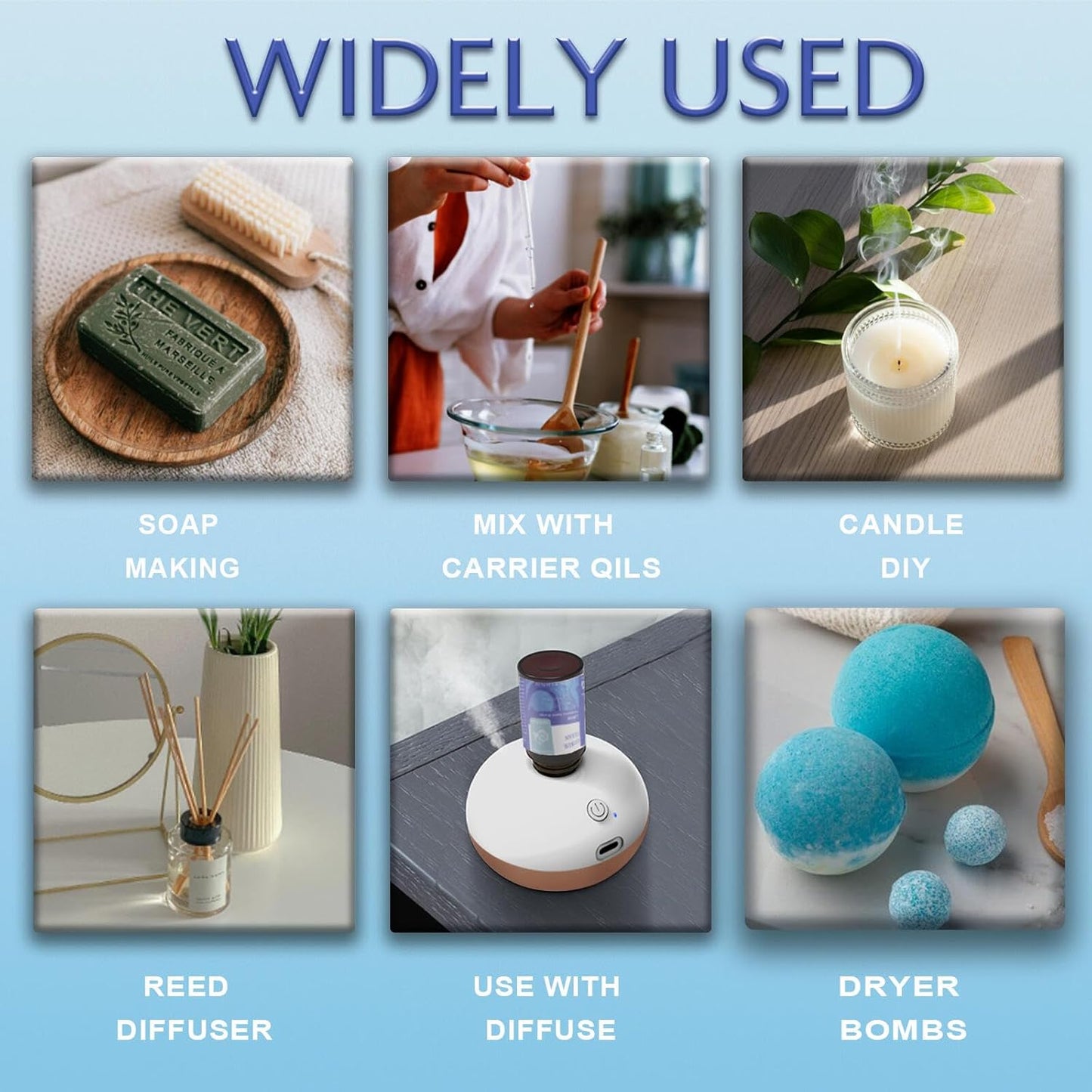 Essential Oils for Laundry - 100% Pure Essential Oils for Diffusers for Home,6x10ml(Clean)- Aromatherapy Oils for Soap,Candle Making,Humidifiers,Dryer Balls