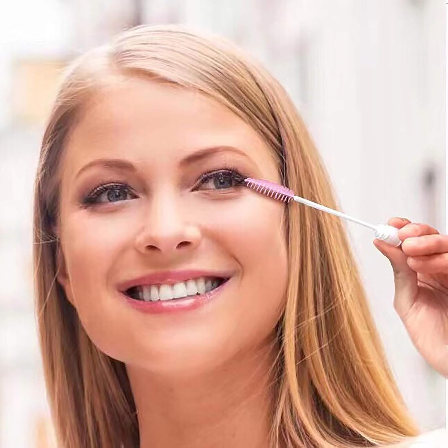 20 Pieces Disposable Mascara Brushes Eyelash Brush Lash Wand Diamond Mascara Wands with Tube Makeup Tool Lash Spoolies Sanitary Brushes Lash Extension Supplies (tube scale l pink 20)