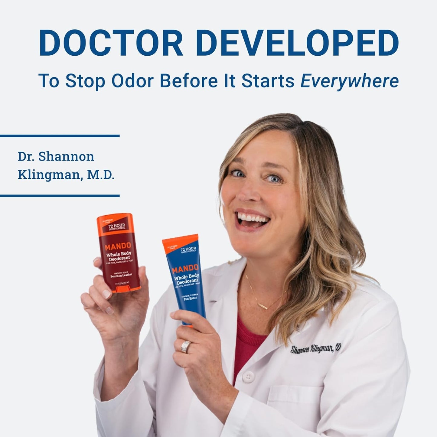 Mando Odor Shield Body Wash - 24 Hour Control - Removes Odor Better than Soap - SLS Free, Paraben Free, Skin Safe - 8.5 Ounce (Pack of 2) (Unscented)