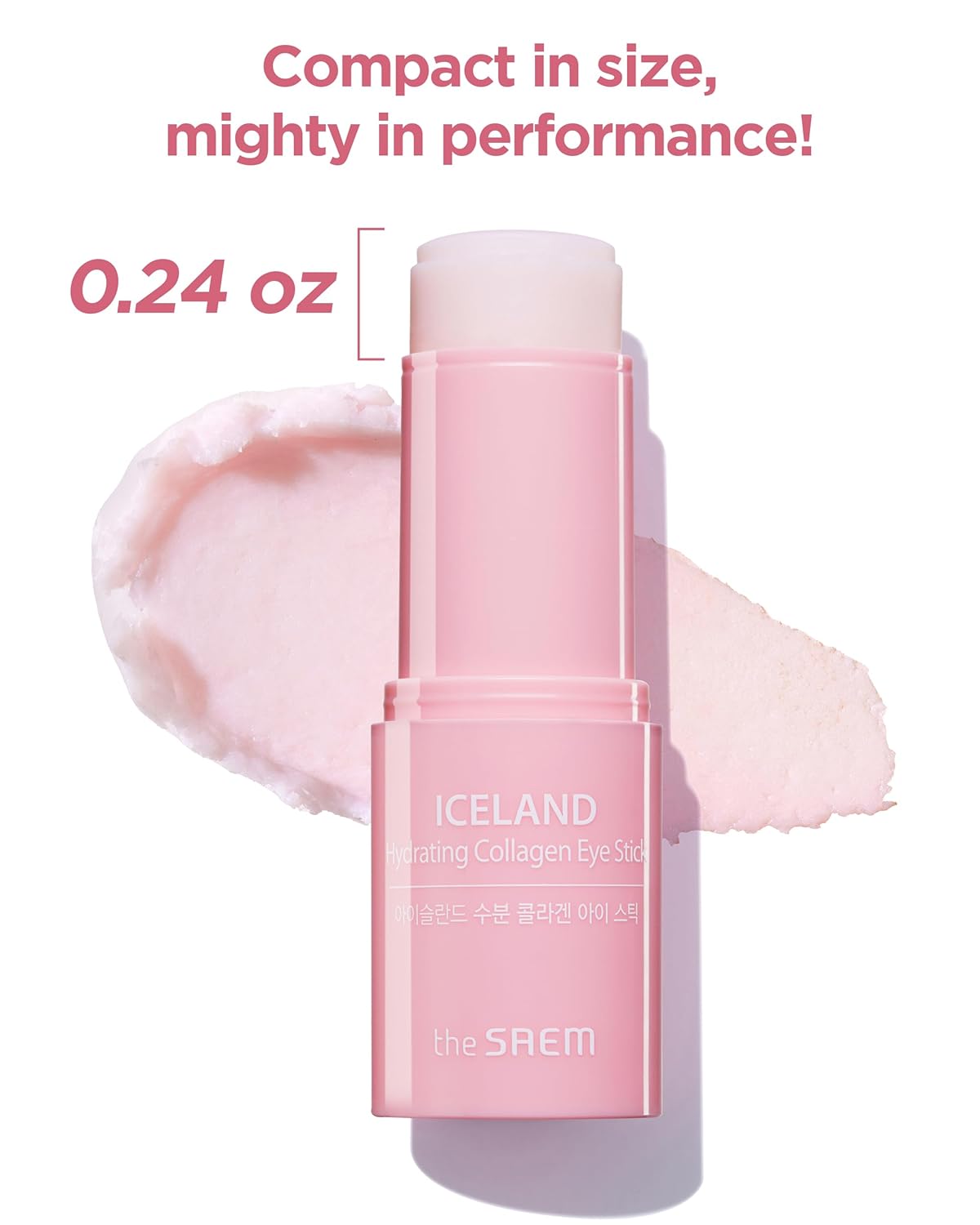 THESAEM Iceland Hydrating Collagen Eye Stick 0.24oz - Anti-wrinkle Moisturizing Eye Balm for Saggy Skin – Under Eye Treatment - Balm to Smooth Skin Texture - Rose Scent