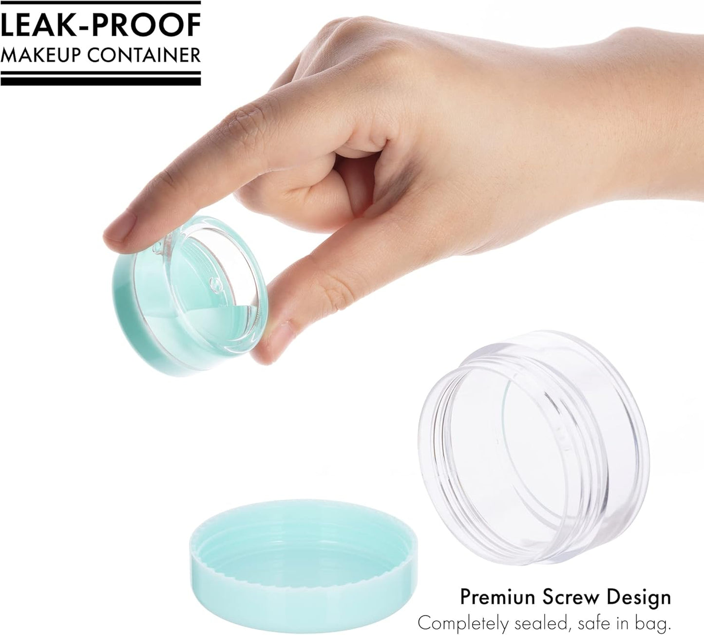 40Pcs 10 Gram Plastic Cosmetic Containers with Lids for Lotion, Creams, Toners, Lip Balms, Makeup Samples Jars BPA free (10g-40pcs, green)