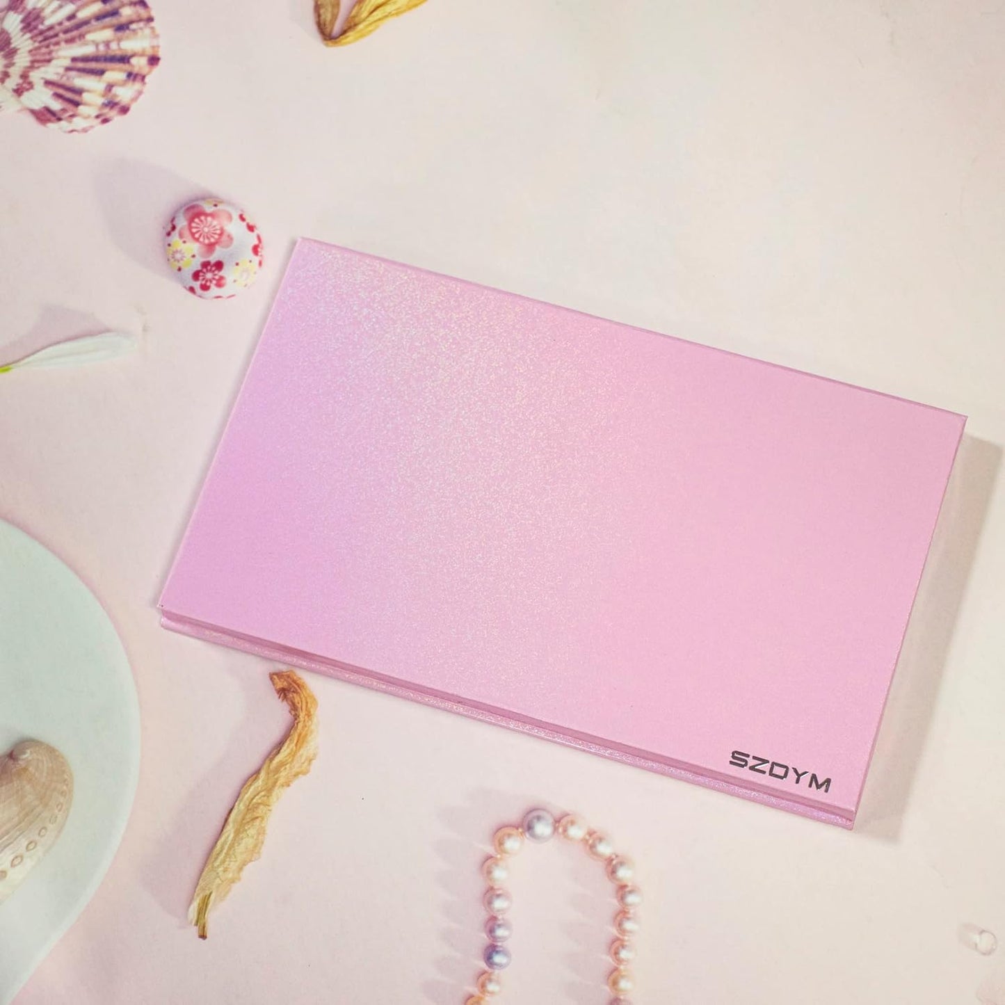 Empty magnetic palette with Mirror,Like a Book Fashionable and beautiful empty magnetic palette for Highlighters Lipstick Blush Powder Eyeshadows(pink)