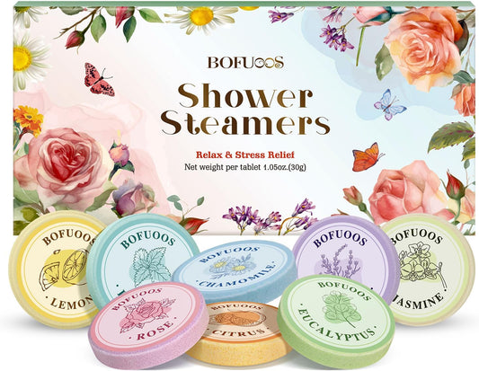 Shower Steamers Aromatherapy – Birthday Gifts for Women Teen Girls Mom, Natural Essential Oils Bath Bombs for Relaxation Home SPA, Christmas Stocking Stuffers White Elephant Gifts for Adults