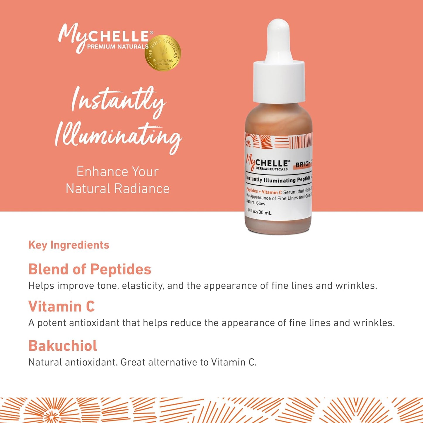 MYCHELLE Instantly Illuminating Peptide Serum, 1 FZ